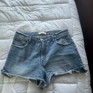 Abercrombie & Fitch Distressed Blue Jean Shorts